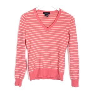 Lord & Taylor Cashmere Pink Striped Sweater